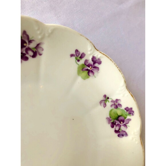 Purple Floral Bread and Butter Plates, MF Unknown, Lovely Details! - Picture 2 of 3